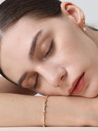 Pearich Tennis Bracelets for Women, 14K Gold Bracelet with 3MM Round Cut