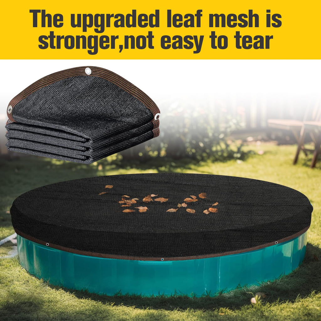 Pool Leaf Net Cover 24 ft Round, Fine Mesh Leaf Net for Above Ground Pool, Winter Pool Cover 24 ft Round Above Ground, Cover Size: 27-Feet Dia (Includes 3-feet Overlap)