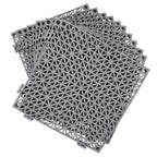 Jaderlu 12 Pack Modular Interlocking Cushion 11.6" x 11.6" Rubber Mat Floor Tile Mats Drain Pool Patio Balcony Yard Pet Area Washer Pad(Gray)