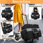 HODRANT Large Rolling Cleaning Caddy with Detachable Trolley & Lid
