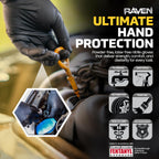 Raven Powder Free Nitrile Disposable Gloves 7 Mil - XL Latex Free, Chemical + Puncture Resistant, Textured Grip, Single Use for Automotive, Industrial, Janitorial, MRO, Food Service 66519