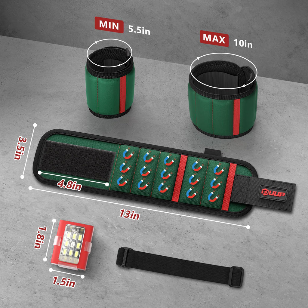 UUP Magnetic Wristband with LED Light Tool Belt Gifts for Men Mechanic