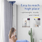 Wall Cleaner Mop with 82" Extendable Handle, 360° Rotating Head & 90° Flip, Microfiber/Chenille Pads, Built-in Squeegee for Ceiling, Wall, Baseboard and Window Cleaning