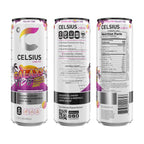 CELSIUS GALAXY VIBE Sparkling Strawberry Watermelon, Sugar Free Energy Drink, 12 Fl Oz (Pack of 12)