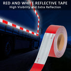 SWRT DOT-C2 Reflective Tape 2 Inch x 30 Feet Red White Reflective Tape Outdoor Waterproof Conspicuity Strong Adhesive Reflector Tape Warning Safety Tape for Vehicles Trailers Boats Signs