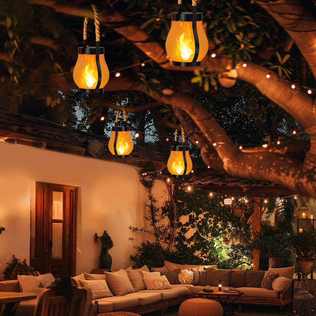 Hompavo Gen2 Solar Lanterns Outdoor Waterproof with Ultra-Real Flame