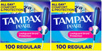 Tampax Pearl Tampons Regular Absorbency,with Leakguard Braid,Unscented, 4 Boxes - 50 Each (Packaging May Vary),(Pack of 200)