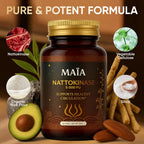 Maia Nattokinase Supplement, with 5000 FU, Supports Arterial Cleanliness and Heart Health, Promotes Healthy Circulation, Added Vitality and Wellness, Plant-Based Capsules, Zero Sugar, 60 Capsules