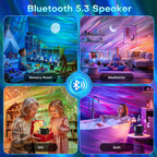 LED Aurora Galaxy Projector Sensory Light Sound Machine Bluetooth Speaker