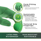SHOWA 6110PF Sustainable EBT Latex-Free, Powder-Free, Nitrile Disposable Single Use Safety Gloves, 4 Mil, 9.5" Length, X-Large (1 Box) (Pack of 10)