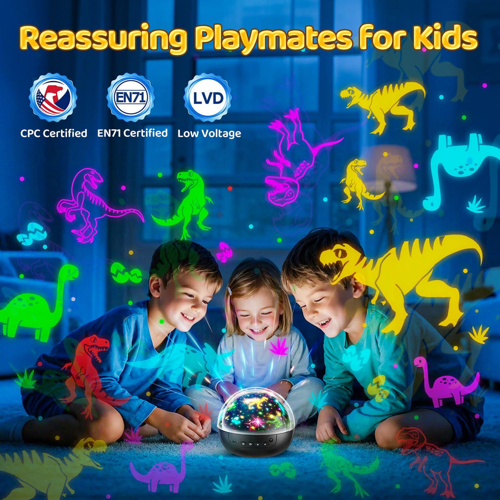 Staryou Dinosaur Toys for Kids 3-5, 【Remote+3 Films+93 Effects】 Dinosaur Toys for Kids 2-4, 【3 Timer+5 Brightness】 Toys for 3 Year Old Boys, Rotate 3 Year Old Boy Gift, 5 Year Old Boy Birthday Gift