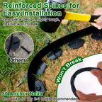 Landscape Edging, 2 Inch Tall 33 Ft No Dig Landscape Garden Edging Border Kit with 50 Anchoring Spikes, Plastic Garden Border for Landscaping Flower Bed Lawn Yard Grass Paver Pathway Walkway, Black