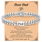 Fathers Day Gift Bracelet for Dad - Stainless Steel Cuban Chain Link Bracelet Gifts for Men Dad from Son Daughter Classic Hip Hop Anniversary Personalized FatherJewelry Gifts for Him Husband Boyfriend