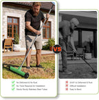 Thatch Rake for Lawn, 15-Inch Dethatcher Rake with Rolls Adjustable 0-15°