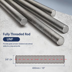 HiPicco 5/8"-18 Fully All Threaded Rod & Studs, 16" Length, 304 Stainless Steel Right Hand Fine Thread Screw for Furniture Anchor Bolts, Clamps, Hangers and U-Bolts