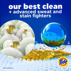 Tide Power Pods Sport Laundry Detergent Pacs, 45 Count, Advanced Sweat + Stain Fighter, laundry soap detergent pacs
