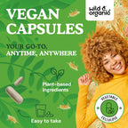 Wild & Organic Sea Moss Capsules - Irish Sea Moss Complex with Bladderwrack for Overall Well-Being - 180 Vegan Seamoss Capsules