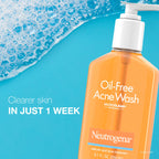Neutrogena Oil-Free Acne Wash, Acne Fighting Facial Cleanser with Salicylic Acid Medicine, Acne Treatment for Face, Non-Comedogenic, Residue-Free, 9.1 fl oz Pump Bottles, 3 Pack