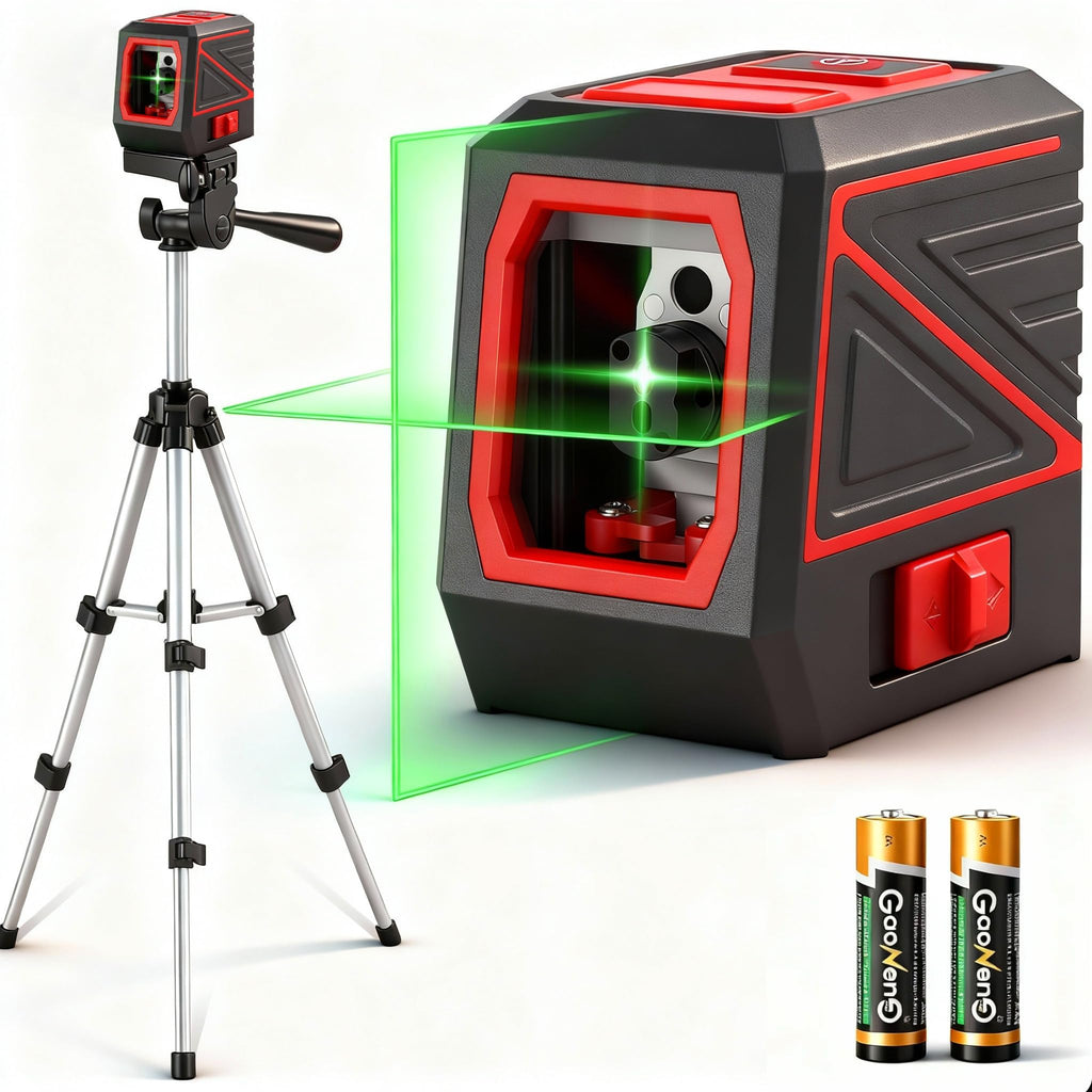 Laser Level with Tripod, 100 feet Green Cross Line Self Rotary Leveling Laser Level, Vertical and Horizontal Line, Rotatable 360 Degree, Manual Self leveling and Pulse Mode,IP54 Waterproof & Battery