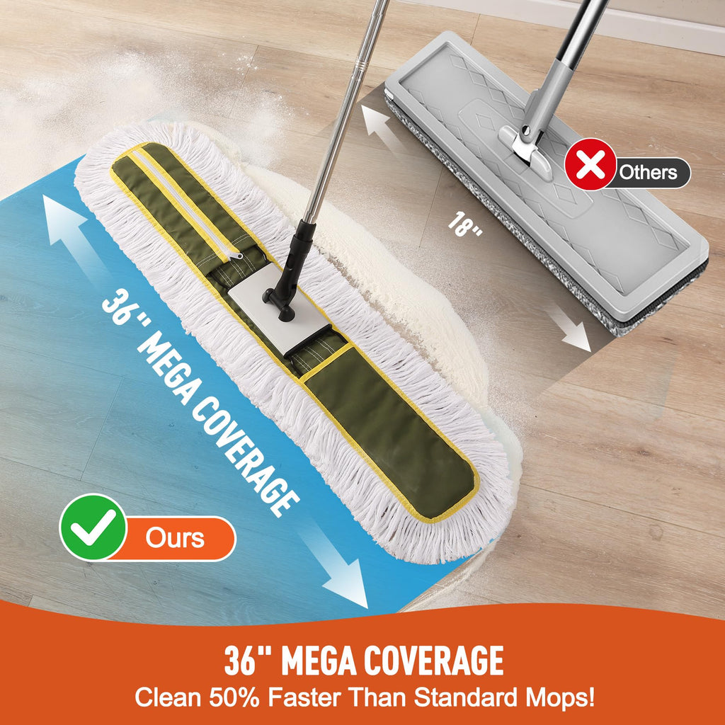 CLEANHOME 36" Commercial Dust Mop for Hardwood Floors, Tile, Laminate
