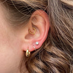KISSPAT 14K Gold Plated Small Chunky Huggie Hoop Earrings for Women