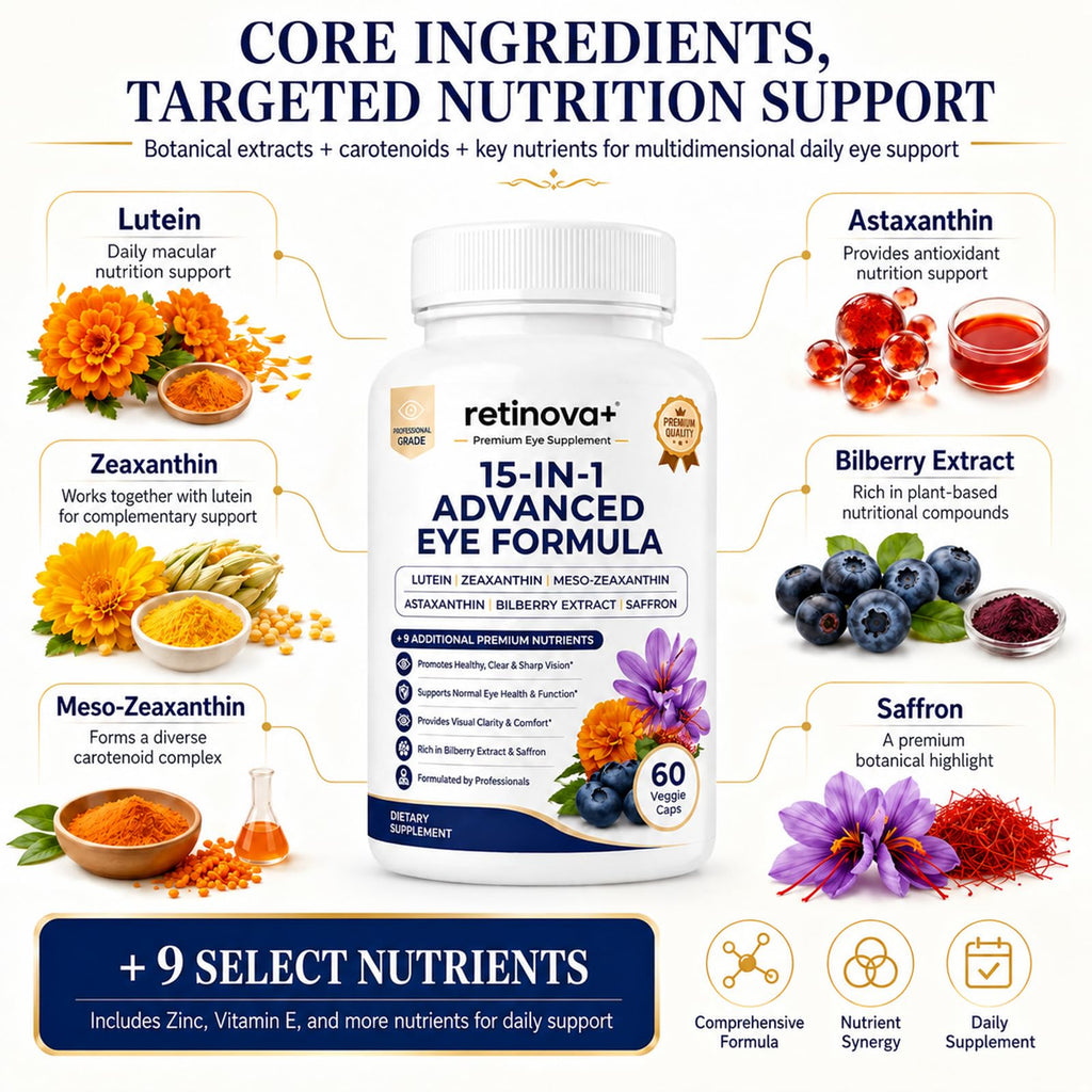 Retinova+ 15-in-1 Advanced Eye Formula, 60 Capsules