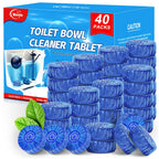 Msvvko Toilet Bowl Cleaner Tablets 40 Pcs, Septic Safe Automatic Toilet Tank Cleaner with Sustained-Release Technology, Powerful Long-Lasting Blue Tabs for Bathroom Stain Remover & Deodorizer