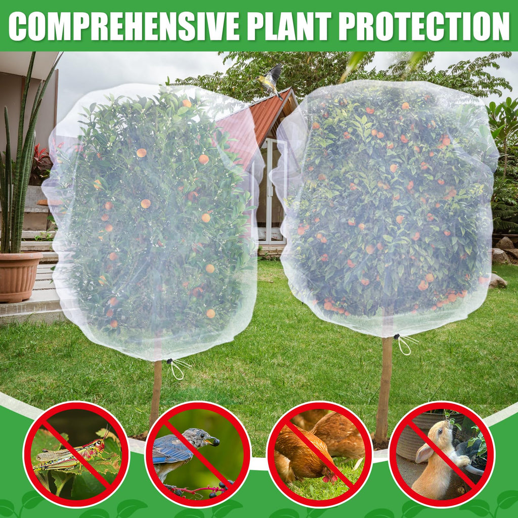 Acostop 4 Pcs 4.6x6ft Insect Bird Garden Netting for Protecting Plant