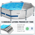 WaveHaven Above Ground Pool,10ft x 30in Frame Deep Swimming Pool,Round Family Pool,Large Above Ground Pool Easy Set,1200 Gallon Pool,Outdoor Backyard Pool for Kids,Adults-Deep Blue,Pump Not Included