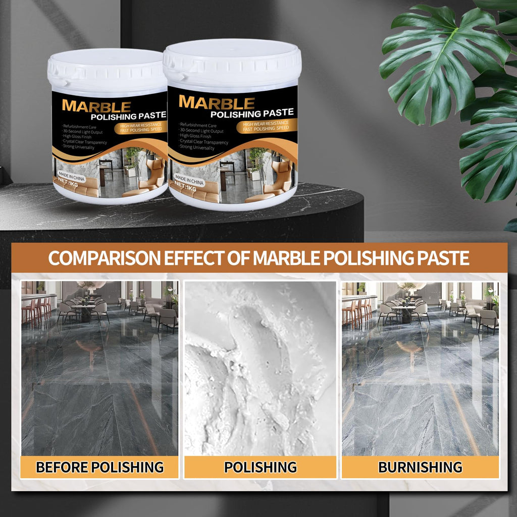 Marble Polishing Paste, Professional Marble Cleaner & Quartz Polish, Stone Sealer & Protector for Countertops, Floors, and Walls – Marble Polishing Compound Kit, 2.2LB (1 Piece)