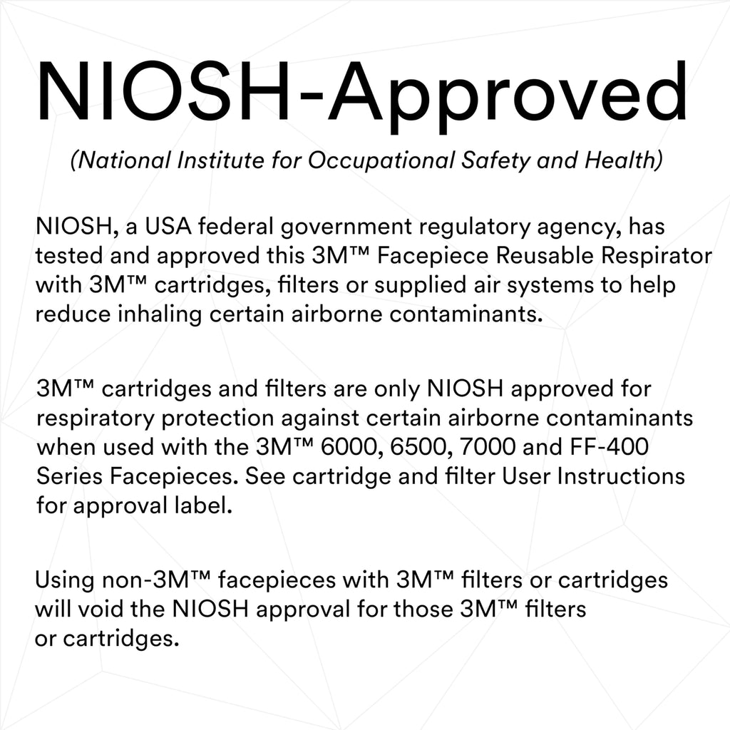 3M Reusable Respirator Half Facepiece 7503, NIOSH, 3M Cool Flow Valve, Dual Airline Supplied Air Compatible, Integrated Dropdown Suspension, Bayonet Connections, For Chemical Handling, Painting, Large