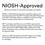 3M Reusable Respirator Half Facepiece 7503, NIOSH, 3M Cool Flow Valve, Dual Airline Supplied Air Compatible, Integrated Dropdown Suspension, Bayonet Connections, For Chemical Handling, Painting, Large