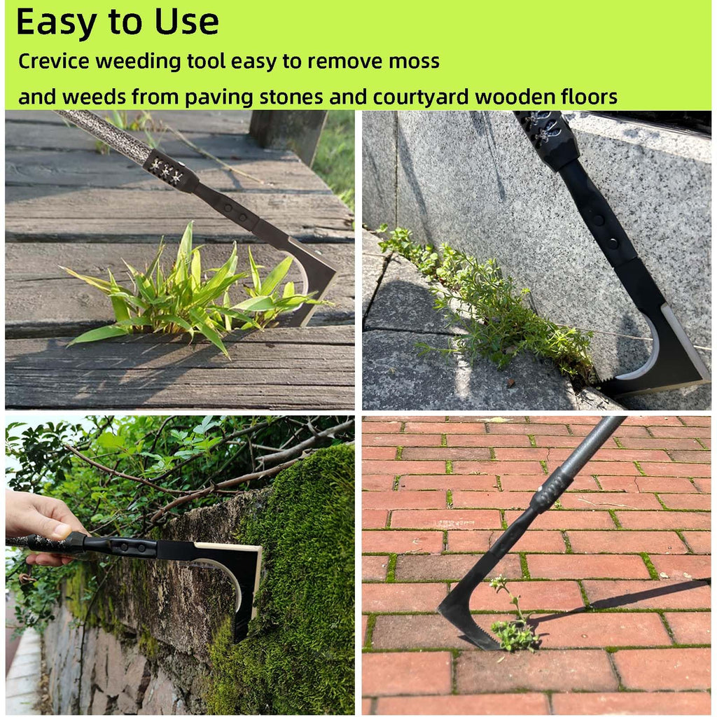 KLDOLLAR Crack Weeder, 48" Long Handle Crevice Weeding Tool with Soft Grip