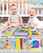 Gojmzo Busy Board Montessori Toys for Toddler Boy Girl Birthday Gifts, Busy Book Sensory Toys for Toddlers, Learning Educational Toddler Travel Activities