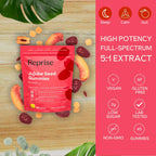 Reprise Jujube Seeds in Daily Gummies, 300 mg Full-Spectrum Jujube Seeds, Supports Relaxation & Restful Sleep, 100% Plant Based Vegan & Gelatin Free, Peach Flavored, 40 Gummies