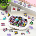 Landical 60 Pcs Book Enamel Pins for Backpacks Christmas Bookish Book Lovers Club Gifts Bulk Cute Bookworm Lapel Pins Frog Dinosaur Duck Badge Brooch for Hats Bags Lanyards Clothing