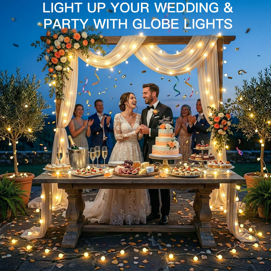 suddus 43FT Connectable Globe String Lights Plug in Remote Warm White