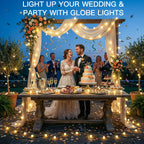 suddus 43FT Connectable Globe String Lights Plug in Remote Warm White