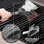 Grill Brush and Scraper Bristle Free – Safe BBQ Brush for Grill – 18'' Stainless Grill Grate Cleaner - Safe Grill Accessories for Porcelain/Weber Gas/Charcoal Grill – Gifts for Grill Wizard