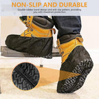 ioiopeak Shoe Covers Disposable 200 Pack (100 Pairs) - Durable, Non-Slip, Water Resistant, and Recyclable Boot Covers for Indoor and Outdoor Use - One Size Fits Most-Black (Black 200 Pcs (Xl))