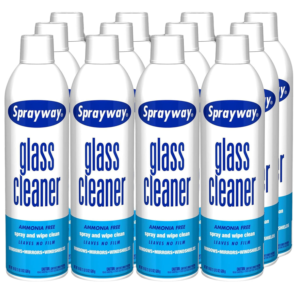 Sprayway Glass Cleaner with Foaming Spray for a Streak-Free Shine for Home and Automotive Use, 19 oz., Pack of 12