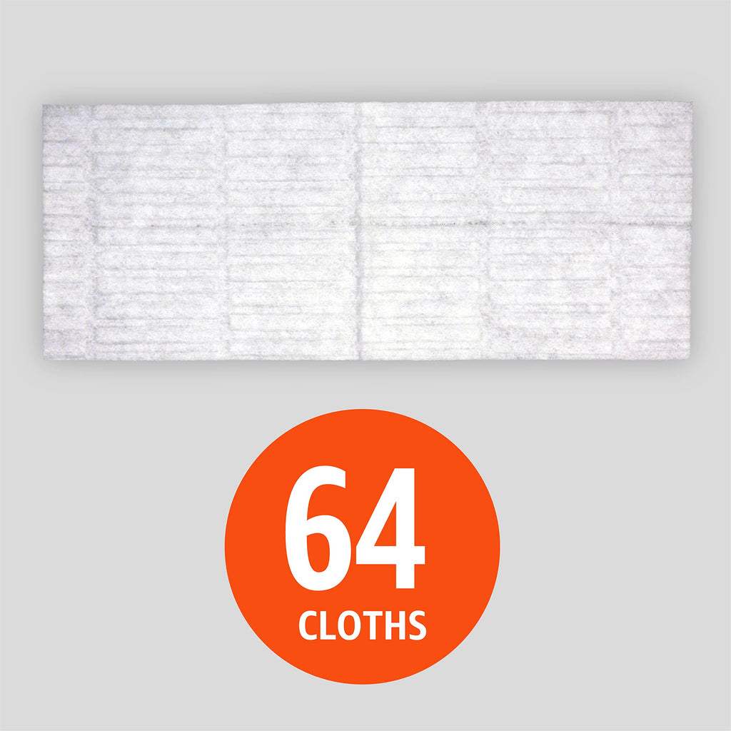 Amazon Basics Dry Floor Cloths | Clean Dust & Dirt | Pet Hair Removal | 64 Count | Pack of 2