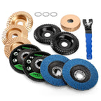 14pcs Wood Carving Disc Set for 4 in 4.5 in Angle Grinder, Woodworking Grinding Wheels Kit with 7/8"-5/8" Arbor for Quick Rough Cutting Shaping Sanding Polishing
