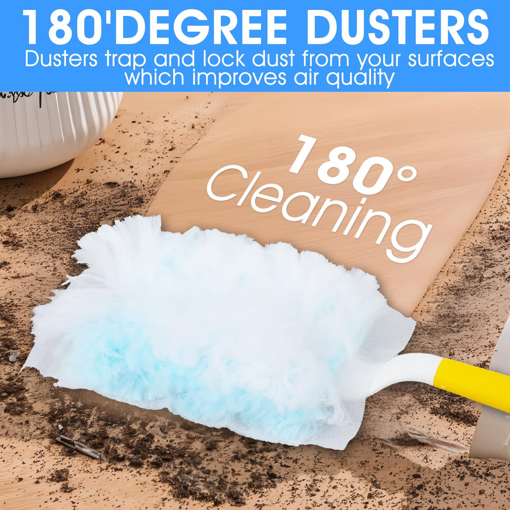 Wanmu 120 Pcs Duster Refills, Electrostatic Disposable Dusters Refills Compatible with Duster, Bulk Heavy Duty Dusters Refill for Blinds Ceiling Fans Furniture Multi-Surface Dusting, Unscented