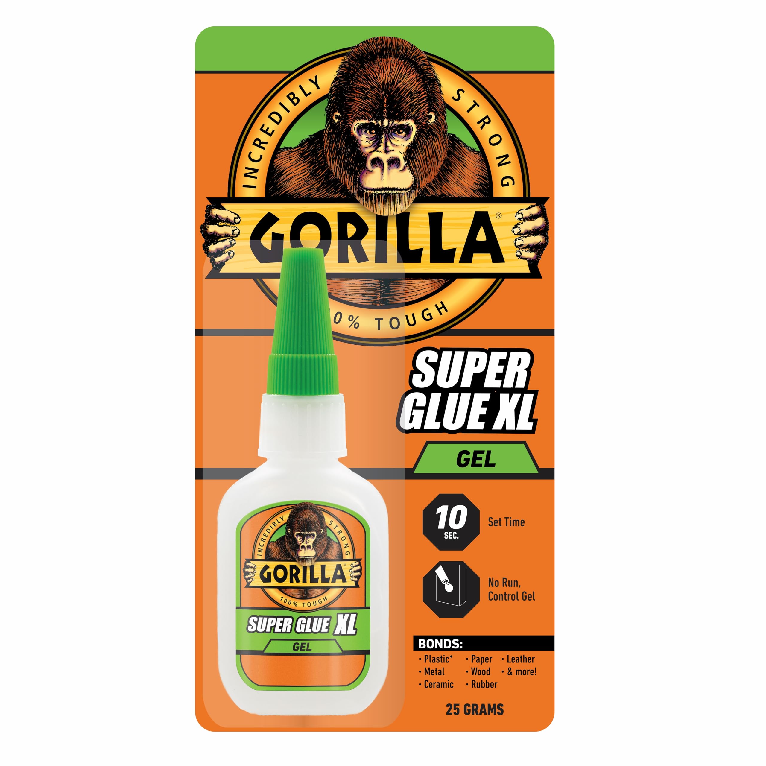 Gorilla Super Glue Gel XL, Clear 25g, 1-Pack, Fast Setting, No Drip