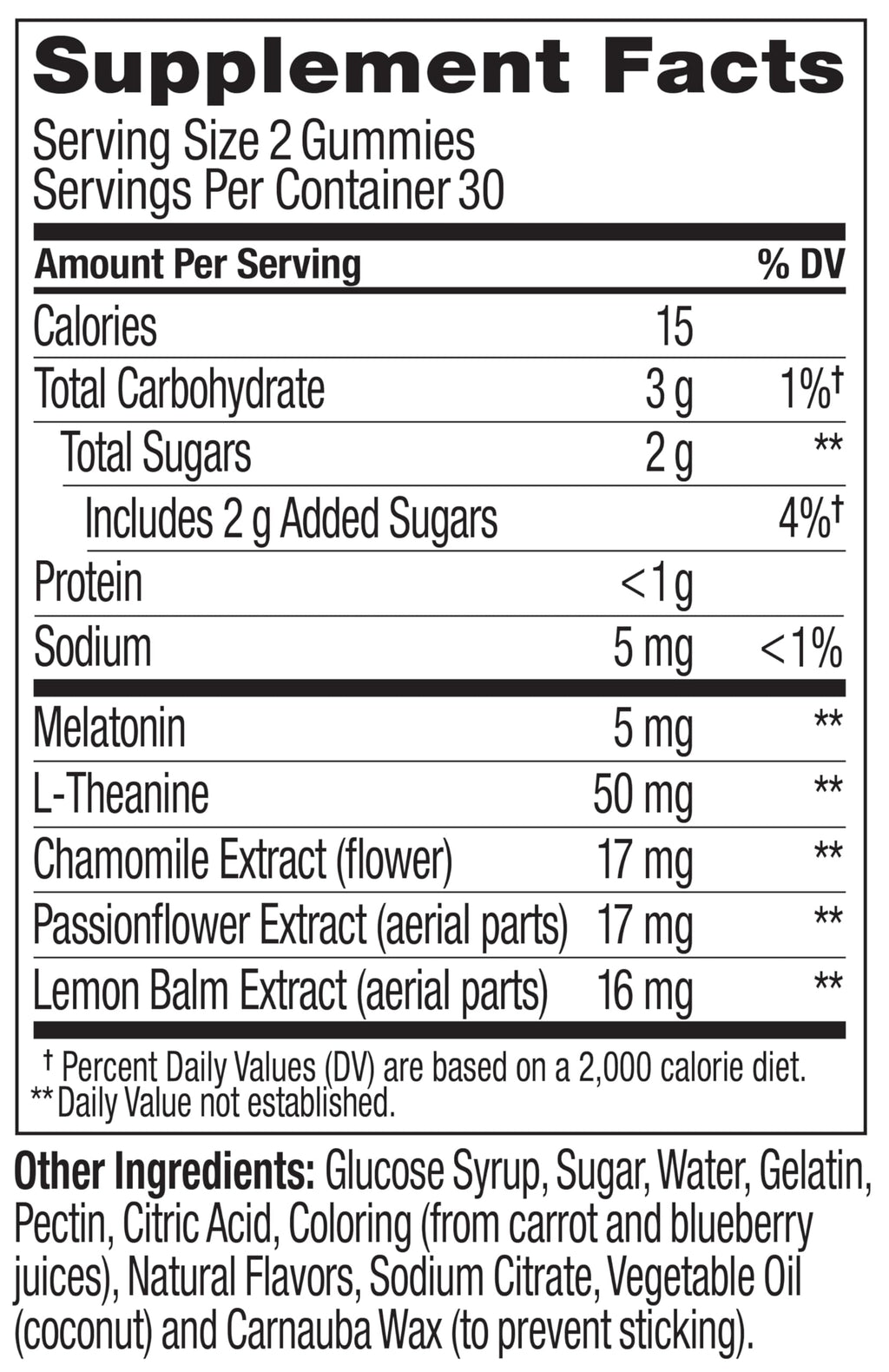 OLLY Extra Strength Sleep, 5 mg Melatonin L-Theanine, Chamomile and Botanicals - 60ct Pouch