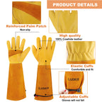 SLARMOR Gardening Gloves for Women Men, Long Thorn Proof Rose Pruning Glove