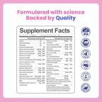 VCCVBB All-in-One Women's Multivitamin Gummies with Complete Vitamin & Mineral Complex, Herbal Blends for Energy, Overall Health, High Potency Hair Skin and Nails Vitamins, Strawberry Flavor, 60 Count