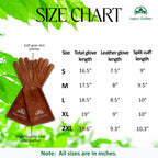 Leather Gardening Gloves for Women & Men, Long Garden Gloves, Cowhide Gauntlet Rose Pruning Thorn Resistant, Forearm Protection, Medium, Brown