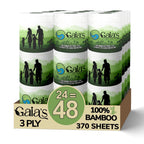 Gaias Premium and Soft Organic Bamboo Toilet Paper | 24 Mega Rolls, 3 Ply, 370 Sheets | FSC Certified, PFAS & BPA Free, Eco-Friendly, Sustainable Tissue - Plastic Free, Septic Safe, Vegan